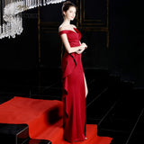 Prom dresses green mermaid sexy split elastic party dress