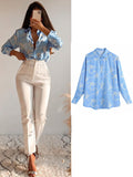 Women satin blouse long sleeve zebra print shirts vintage office ladies tops