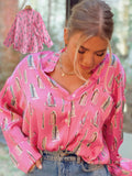 Women satin blouse long sleeve zebra print shirts vintage office ladies tops