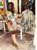 Women satin blouse long sleeve zebra print shirts vintage office ladies tops