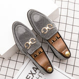 Fashion Design Casual Bling Leather Shoes Men Brand Lazy Footwear Slip On Loafers Driving Shoes