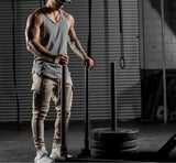 Brand gym clothing cotton singlets canotte bodybuilding stringer sleeveless vest Tanktop