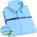 Mens Dress Shirt Long Sleeve Casual Pure Color Business Stand Collar