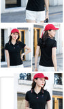 Summer women slim golf polo shirts Short-sleeved Casual Pique cotton embroidery logo