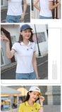 Summer women slim golf polo shirts Short-sleeved Casual Pique cotton embroidery logo