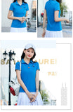 Summer women slim golf polo shirts Short-sleeved Casual Pique cotton embroidery logo