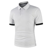 Men Polo Shirt Short Sleeve Contrast Color Summer Streetwear