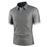 Men Polo Shirt Short Sleeve Contrast Color Summer Streetwear