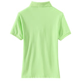 Women Slim Short Sleeve polo shirt Casual Shirts Clothing Tops