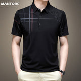 Men's Tee Shirt Short Sleeve Casual Business Clothing Polos Shirts Slim Fit