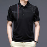 Men's Tee Shirt Short Sleeve Casual Business Clothing Polos Shirts Slim Fit