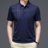 Men's Tee Shirt Short Sleeve Casual Business Clothing Polos Shirts Slim Fit