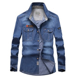 Brand Clothing Denim Shirts Men Casual Long Sleeve Fashion