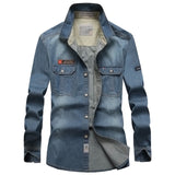 Brand Clothing Denim Shirts Men Casual Long Sleeve Fashion