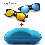 LongKeeper Cool Kids Sunglass UV 400 Protection with Case Children Gift