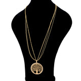 Gold Color Tree Of Life Jewelry For Girls Necklace Earring Braceiet
