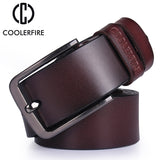Genuine leather belt designer luxury strap vintage pin buckle