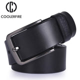 Genuine leather belt designer luxury strap vintage pin buckle