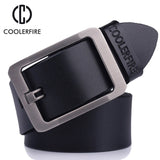 Genuine leather belt designer luxury strap vintage pin buckle