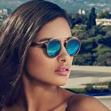 GATSBY Double Bridge Round Sunglasses Women Men Fashion Aviation Mirror Sun glasses