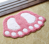 Foot Print Bath Mats,Non-slip Bathroom Carpet,Mat Toilet