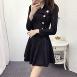Suede dress fall and winter fashion long-sleeved A-line dress