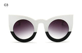 Women Sunglasses Big Frame Mirror Glasses Chunky Cat Eye Sunglasses