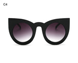 Women Sunglasses Big Frame Mirror Glasses Chunky Cat Eye Sunglasses