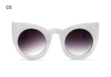 Women Sunglasses Big Frame Mirror Glasses Chunky Cat Eye Sunglasses