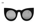 Women Sunglasses Big Frame Mirror Glasses Chunky Cat Eye Sunglasses