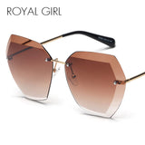 Women Sunglasses Vintage Rimless frame Summer Lens shade glasses