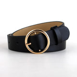 HOT Circle Buckles Belt women fashion students simple casual trousers