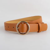 HOT Circle Buckles Belt women fashion students simple casual trousers
