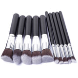 10 Pcs Silver/Golden Makeup Brushes Set pincel maquiagem Cosmetic Set