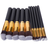 10 Pcs Silver/Golden Makeup Brushes Set pincel maquiagem Cosmetic Set