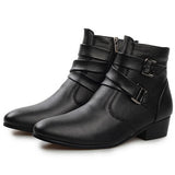 Men autumn ankle boots heels fashion pointed toe Martin Boots