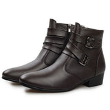 Men autumn ankle boots heels fashion pointed toe Martin Boots