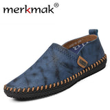 Merkmak Genuine Leather Men's Flats Shoes Loafer Footwear