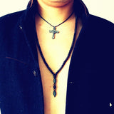 New Design Black Hematite Carving Bead Necklace Fashion Jewelry