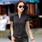 New Polo Women Short Sleeve  For Women Cotton Tops Tees Ladies Polo