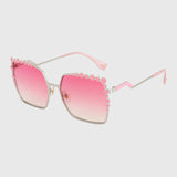 Oversize Square Sunglasses Women Designer Retro Ombre Glasses