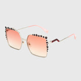 Oversize Square Sunglasses Women Designer Retro Ombre Glasses