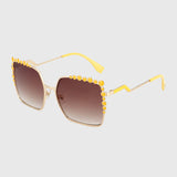 Oversize Square Sunglasses Women Designer Retro Ombre Glasses