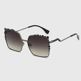 Oversize Square Sunglasses Women Designer Retro Ombre Glasses
