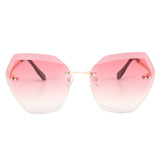 Women Sunglasses Rimless Coating Gradient Colorful Lens Glasses