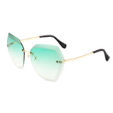 Women Sunglasses Rimless Coating Gradient Colorful Lens Glasses