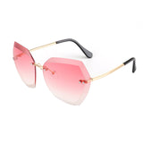 Women Sunglasses Rimless Coating Gradient Colorful Lens Glasses