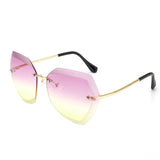 Women Sunglasses Rimless Coating Gradient Colorful Lens Glasses