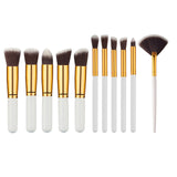 10 Pcs Silver/Golden Makeup Brushes Set pincel maquiagem Cosmetic Set