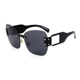 Oversized Square Sunglasses Women Rimless Shades UV400 Eyewear